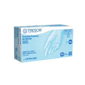 Guante de Nitrilo S/P Azul Talla M 100 Unidades Tresor